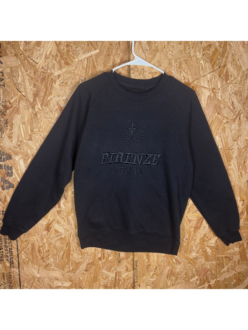 Firenze Italia Mens Black Crewneck Sweatshirt